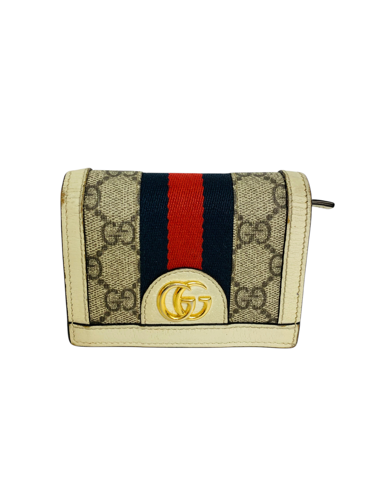 Gucci Ophidia GG Supreme Web Double G Compact Wallet