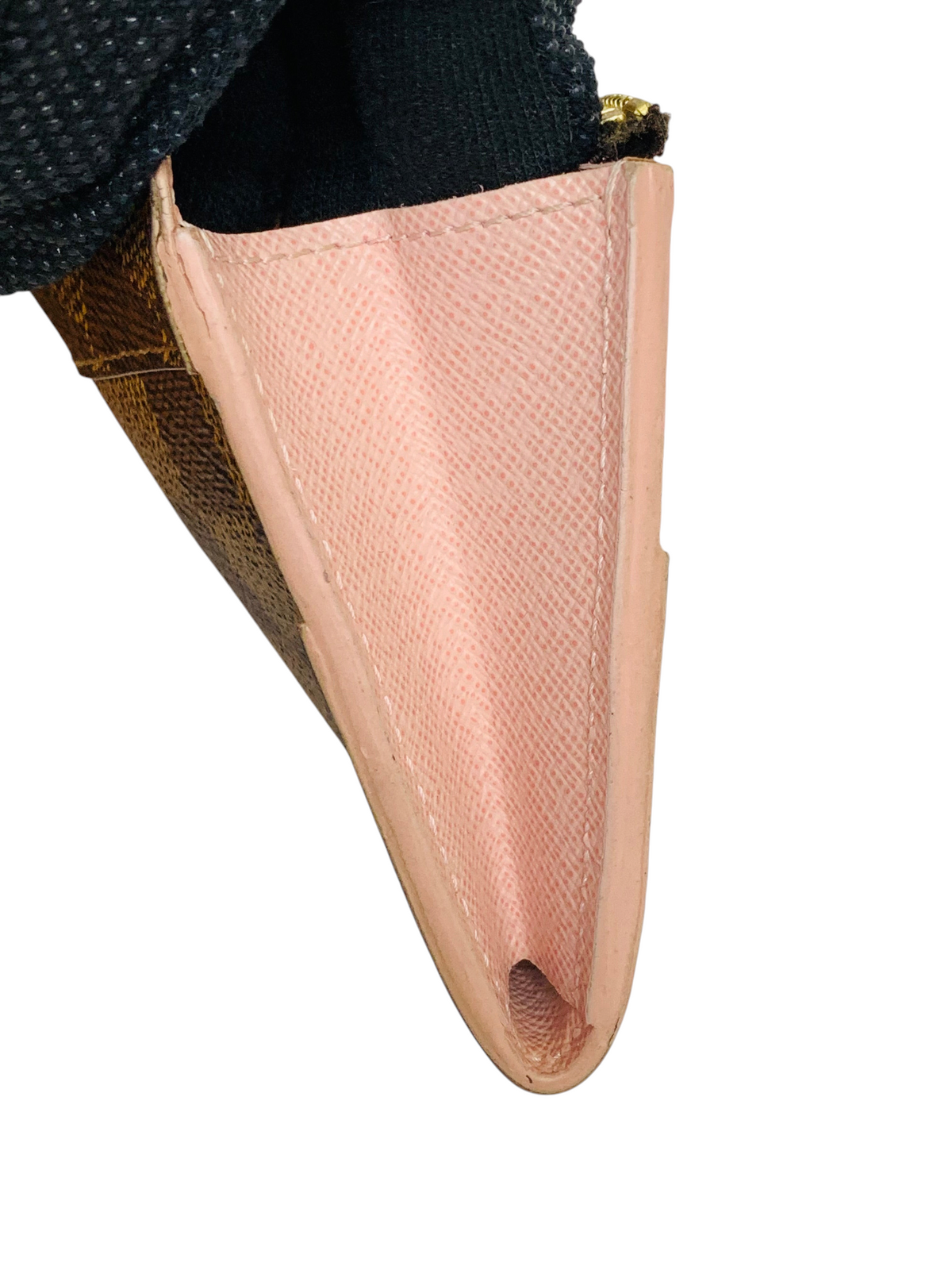 Louis Vuitton Damier Ebene Rose Ballerine Long Wallet