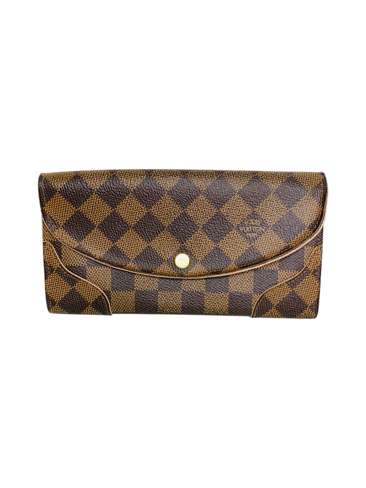 Louis Vuitton Damier Ebene Rose Ballerine Long Wallet