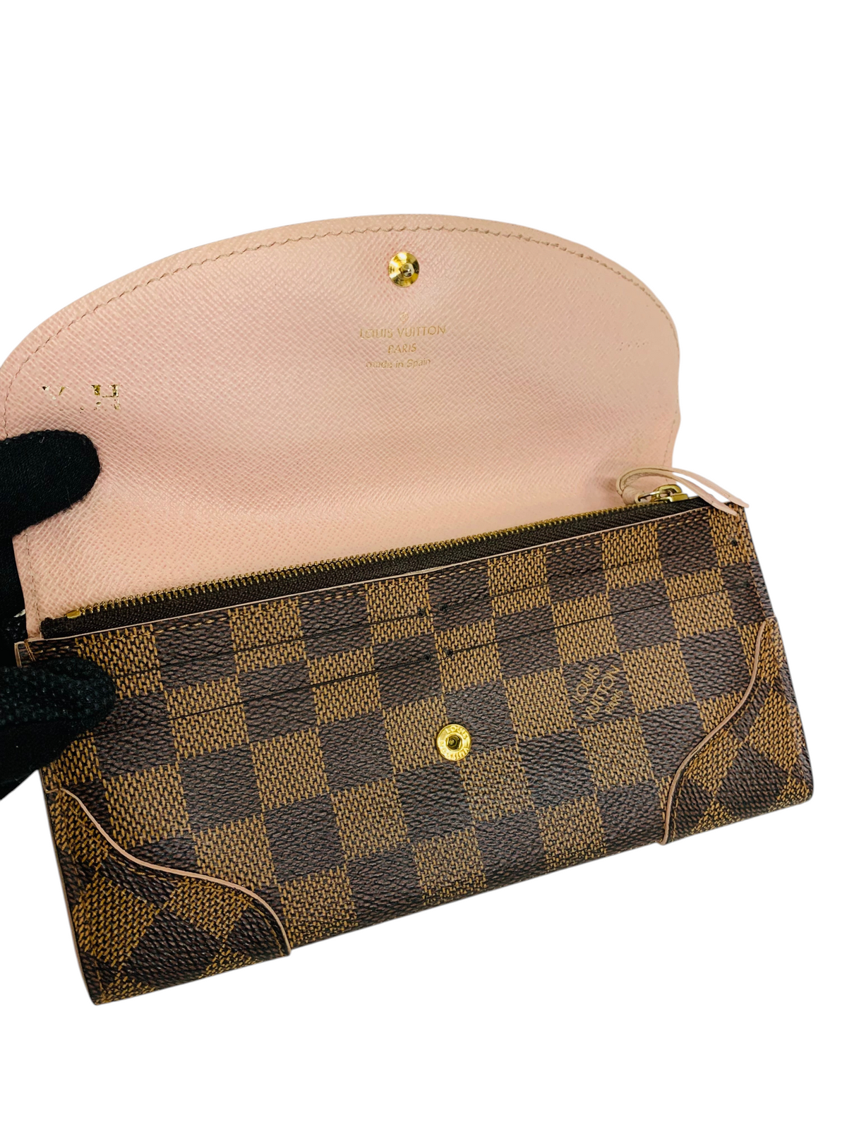 Louis Vuitton Damier Ebene Rose Ballerine Long Wallet