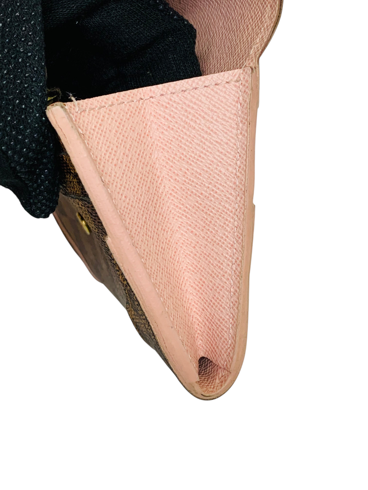 Louis Vuitton Damier Ebene Rose Ballerine Long Wallet