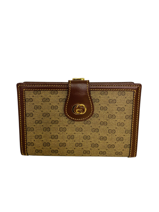 Gucci Vintage GG Monogram Bifold Wallet with Coin Purse