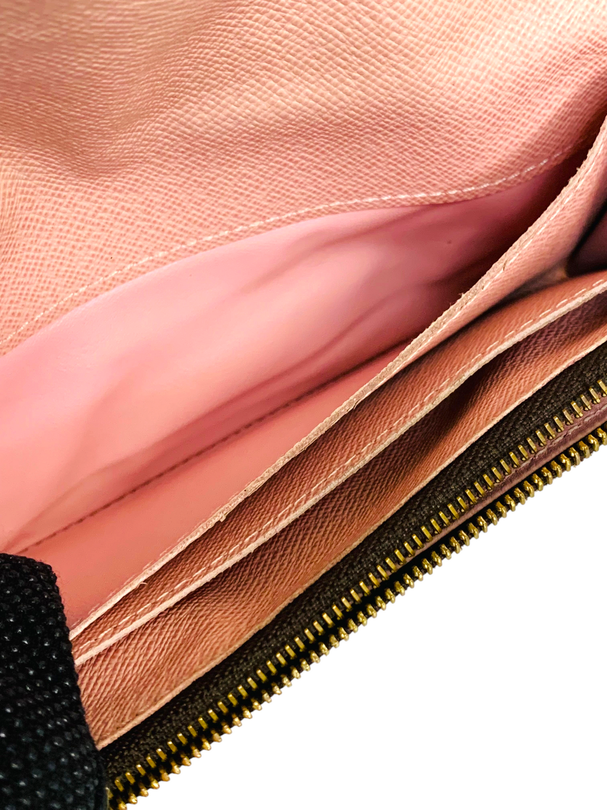 Louis Vuitton Damier Ebene Rose Ballerine Long Wallet