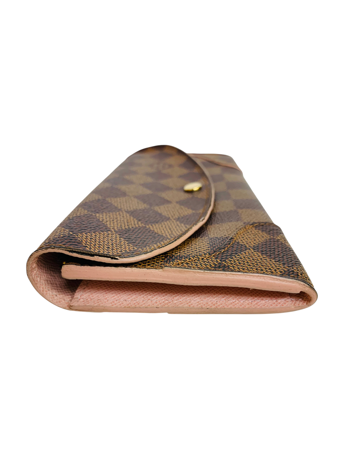 Louis Vuitton Damier Ebene Rose Ballerine Long Wallet