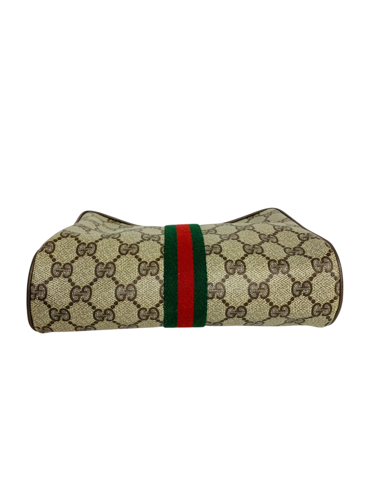 Gucci Vintage GG Supreme Accessory Collection Web Stripe Cosmetic / Travel Pouch